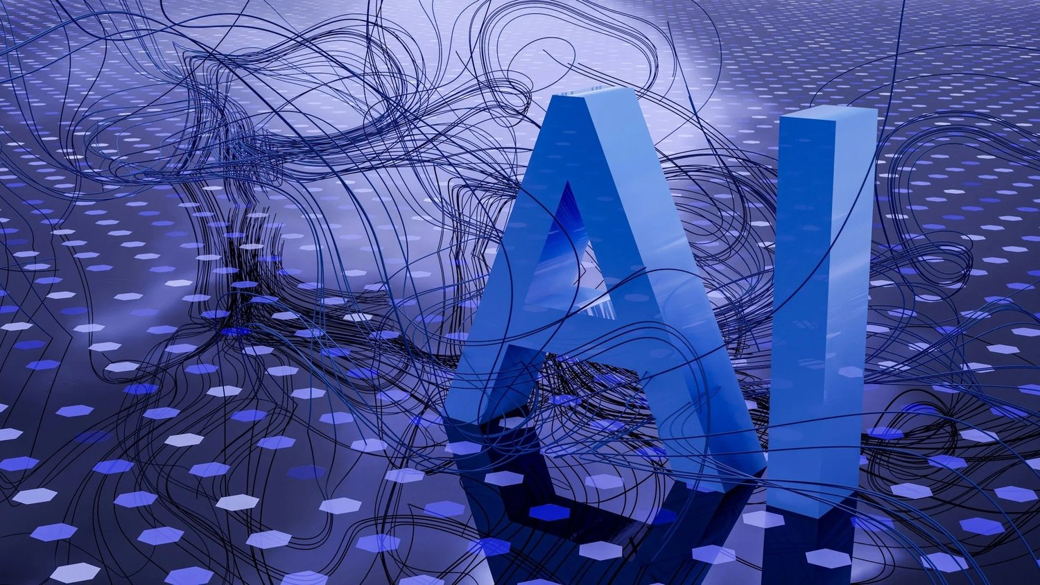 Technology abstract showing secure data flows